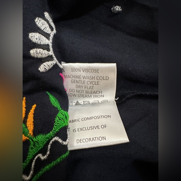 Mudpie boho Navy Embroidered Teddi Blouse - Picture 5 of 5